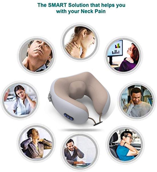 

wholesale health care rechargeable cervical vertebra mrassager electric neck cushion u-shaped pillow massage pillow