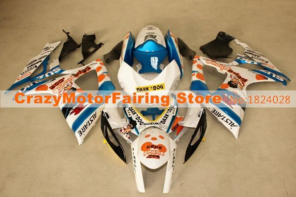 

высокое качество новый abs мотоцикл обтекатели, пригодные для suzuki gsxr600 gsxr750 k6 2006 2007 06 07 обвес комплект пользовательских белы