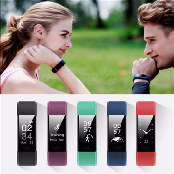 

2019 colorful screen smart bracelet fitness tracker pedometer watch band heart rate blood pressure monitor fitbit band for ios android
