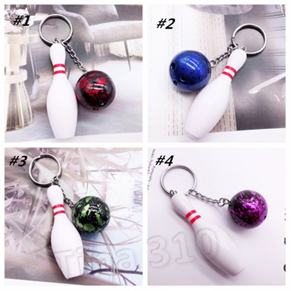 Simulação Mini Boliche Chaveiro Personalidade Bola Bola Keyring Keyring Chaveiro Promoção Promoção Promoção Presente Bowling Party Favort2C5130