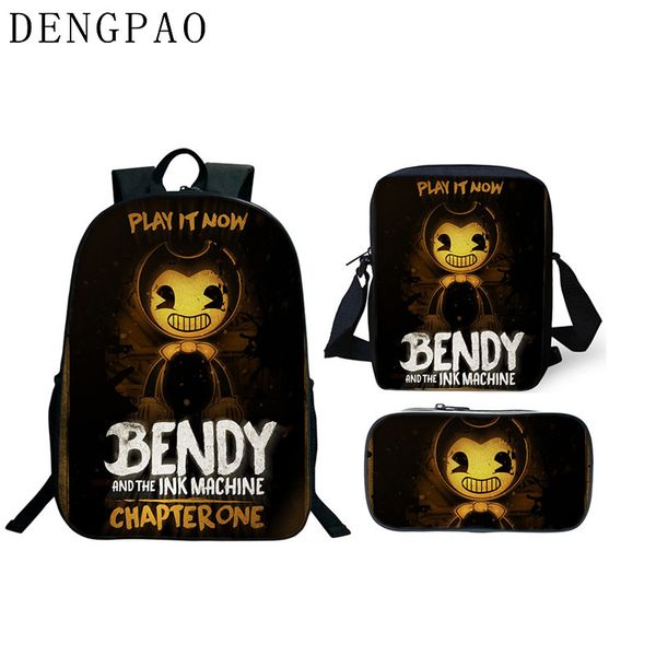 

dengpao bendy and the ink machine schoolbags backpack set fashion lapbagpack for for teenagers boys girls children's satchel