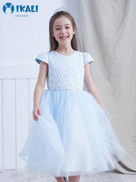 

4t-6t girl princess dress new summer kid girls dress floral sweet children party suits chiffon floret costume children clothing, Red;yellow