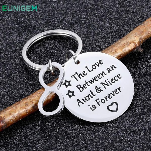 

mothers day gifts aunt gift keychain key ring from niece family gifts for her women the love between aunt and niece is forever, Silver