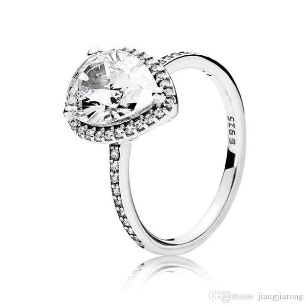 

zr13 tear drop ring for women man size 6-9 big brand 925s silver ring diamond sell single lover christmas gift pandor