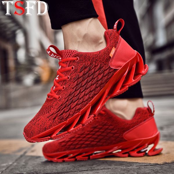 

weaving sport shoes low sneakers breathable men's running shoe blade sports shoe men red summer footwear large sizes v10