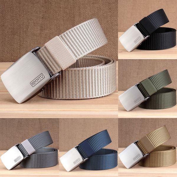 

enniu outdoor equipment thickened canvas canvas nylon belt tactical field waist belt can be fixed, Black;brown