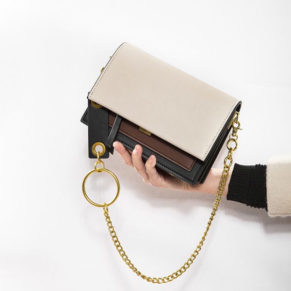 

2020 новая мода кожаная сумка простой маленький квадратный мешок корейский плеча сумка кожа