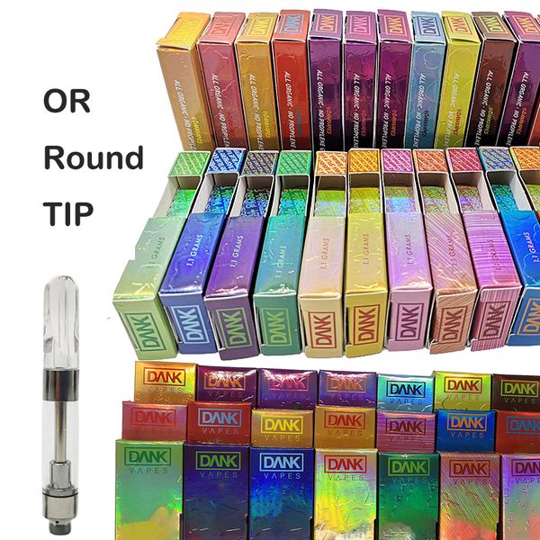 

Голографическая Данк Vapes Ceramic 0,8 мл 1,0 мл 510 Картриджи Упаковка M6T Пустые одноразовые Тележки Vape Тележки Нажмите на Советы Испарители