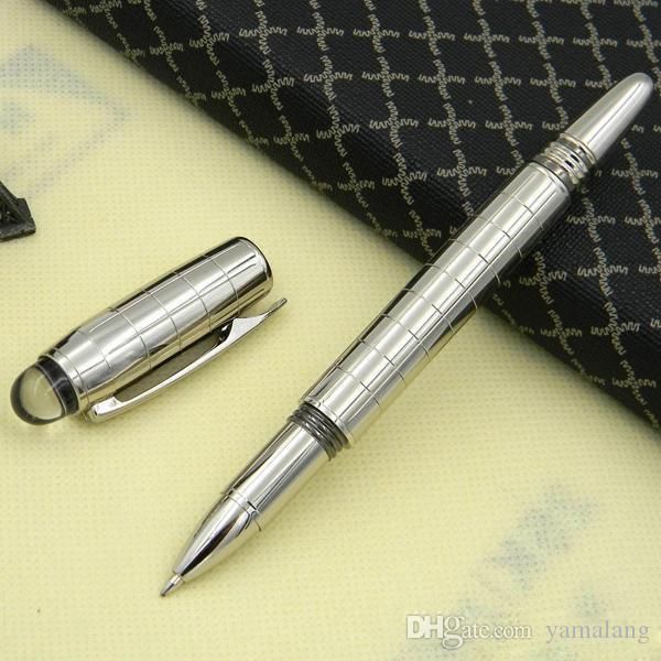 

wholesale - luxury silver checker rollerball pen m crytal metal roller ball pens + 1 pen refills