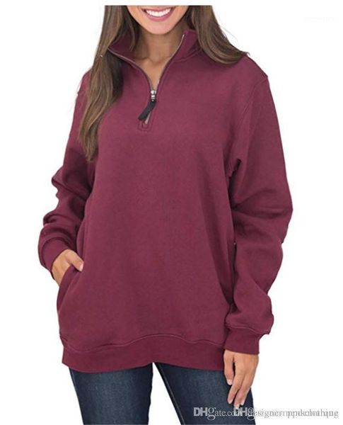 

вободне женкие ко заежкой-молнией мода женка одежда енд воѬоник з, Black