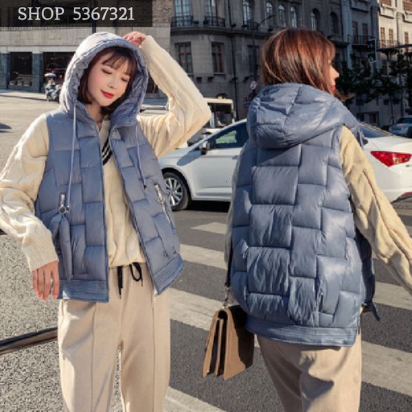 

2019 frivolous cotton woman short fund lovely student sleeveless vest loose coat, Black;white
