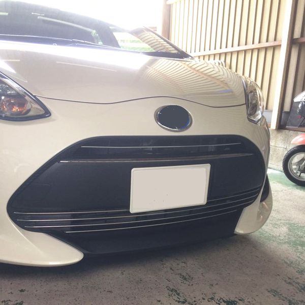 

jy 5pcs sus304 stainless steel bumper grill trim accesories car styling cover for toyota prius c aqua nhp10 2017 on