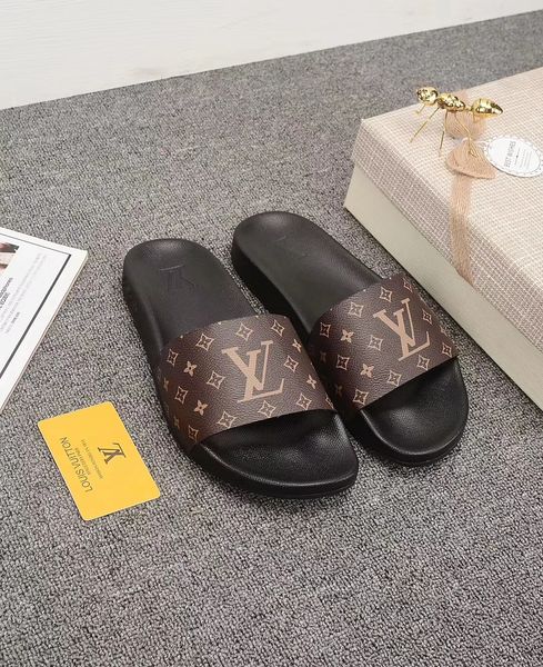 

2020 new color paris luxury designer sliders mens womens summer sandals beach slide slippers ladies flip flops loafers sky blue chaussures, Black