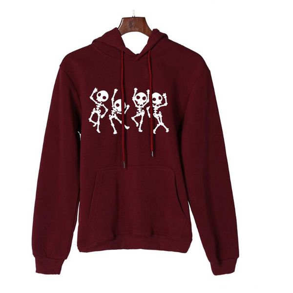 

fashion skeleton dance funny women hoodies pullover streetwear girl tumblr long sleeve clothing crewneck fleece outfit drop ship, Black