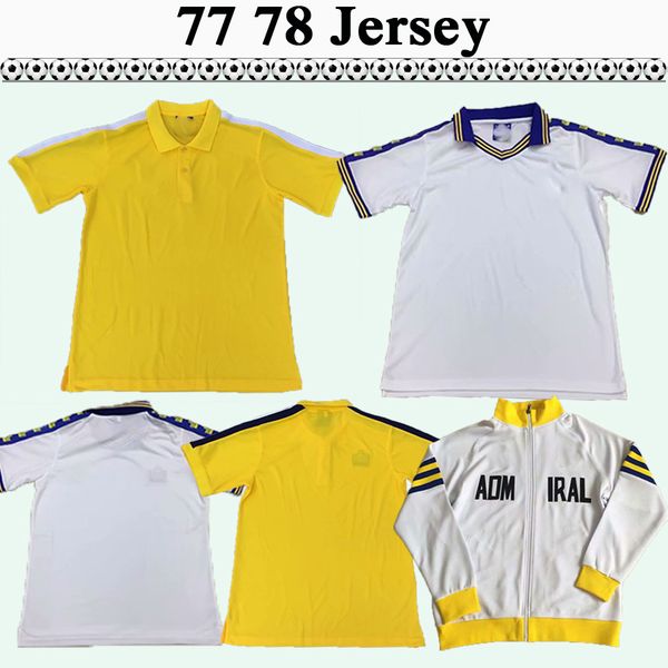 

1977 1978 лидс юнайтед мужские трикотажные изделия футбола главная white away желтый короткие футбол рубашка 78 ретро взрослых куртка с длин, Black;yellow