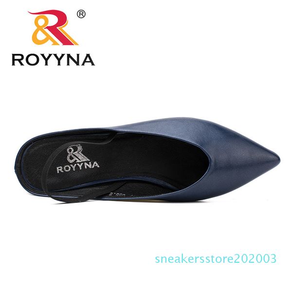 

royyna new elegant style women pumps pointed toe women shoes square heels women dress shoes comfortable light fast s03, Black