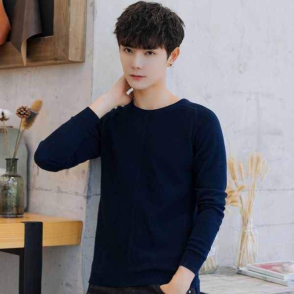 

2019 sweater men o-neck pullovers sweater 's male and 100% cotton new fashion casual long sleeve for mens autumn -3xl sale, White;black