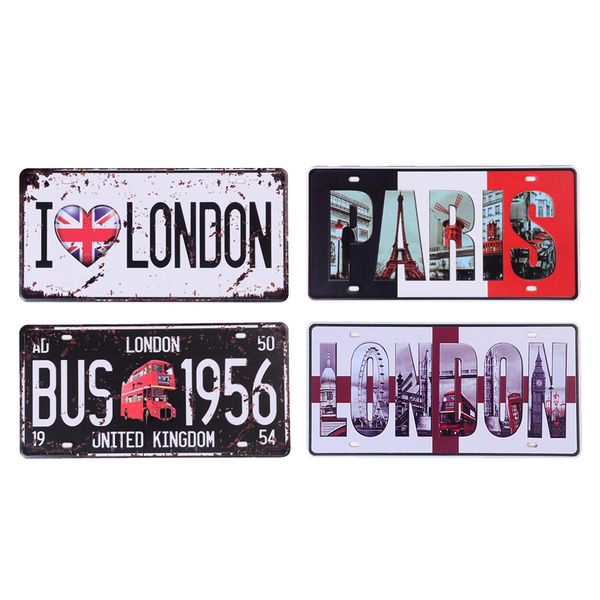 

4pcs decorative tinplate sigh plaque painting for bar home