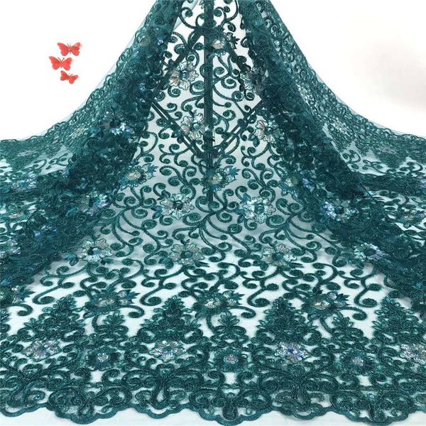 

african net sequins laces latest nigerian laces 2020 wine green color sequin fabric for sewing dress tulle lace fabric lcd925, Black;white