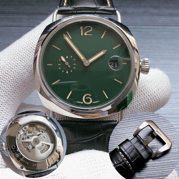 

мужские часы мода gmt регулируемые ti tanio pa m00735 автоматические часы движение зеленый фиксированный набор 45 мм кожа каучуковый ремешок, Slivery;brown