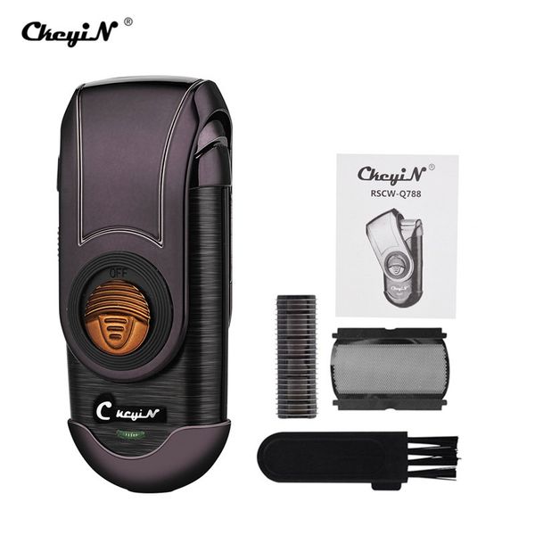 

kemei portable electric shaver 3d double floating razor for men rec blademini razor waterproof usb rechargeable usb charging electric shaver
