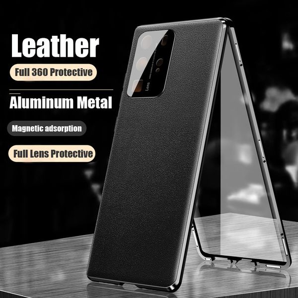 

shockproof full body magnetic glass case for iphone 11 pro max 360 iphone11 camera lens protector metal bumper leather cover