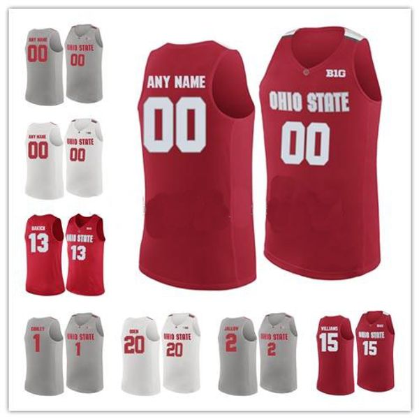 

custom ncaa ohio state buckeyes any name number 20 greg oden 0 d'angelo russell 1 mike conley 5 john havlicek college basketball jersey, Black;red