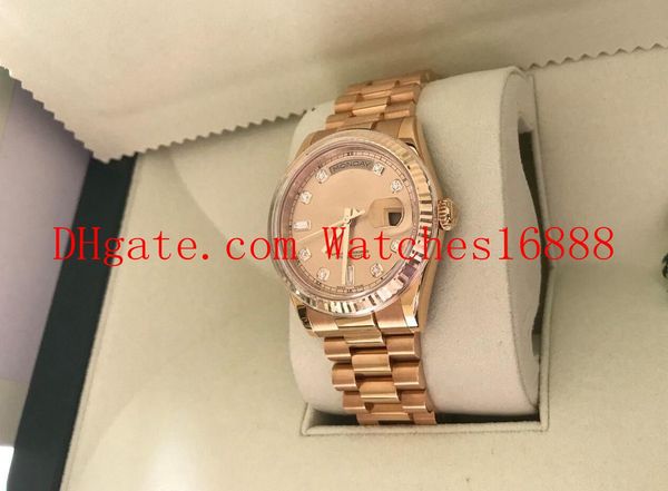 

18k gold quickset president 118238 gold diamond dial day-date 36mm movement automatic mens watches including box, Slivery;brown