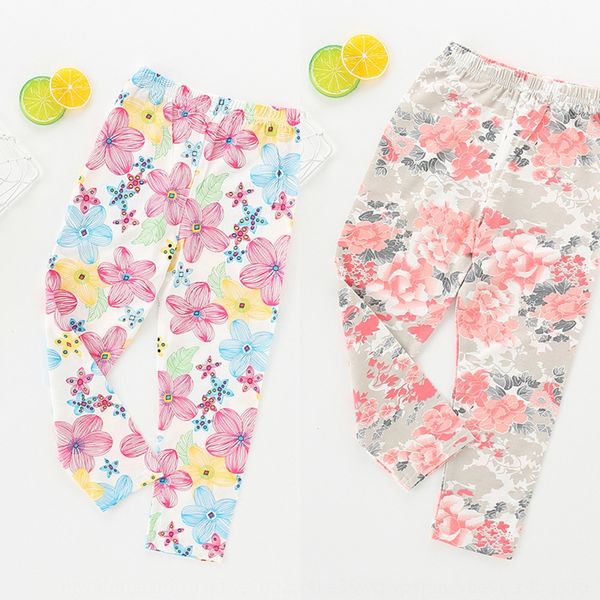 

girls' leggings 2020 tight trousers and trousers baby modal printing base ankle-length pants girls' fashionable pants, Blue
