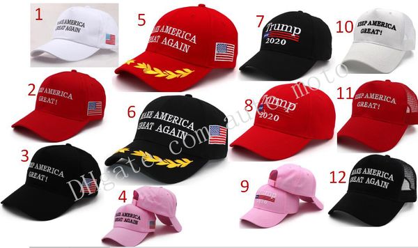 12 tipos de alta qualidade Donald Trump 2020 bonés de beisebol Capacetes da motocicleta nos chapéu de eleição presidencial Bonés de beisebol Adultos Esporte Chapéus
