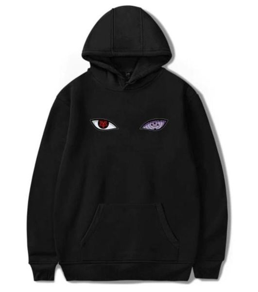 

hoodies fashion uzumaki hatake eyes print mens hoodies casual big pocket males clothing naruto mens designer, Black