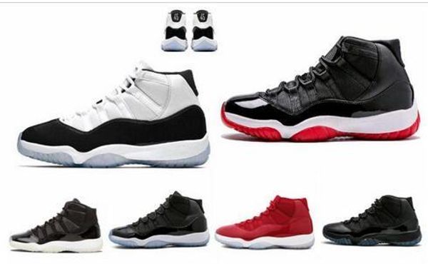 

с коробкой 11 space jam бред номер 45 новых concord баскетбол обувь мужчины женщины обувь 11s красный navy гамма синий 72-10 тапки