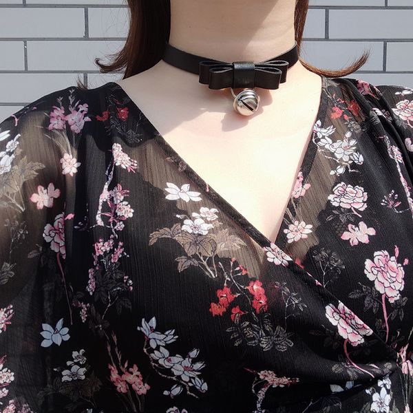 

гоѬие punk harajuku лђк воѬоник choker ожеѬеле колокола кожа pu choker punk goth 100% Ѭђной Ѭабо, Silver