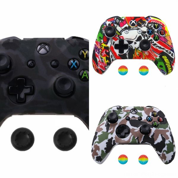 

ewlt1 xbox для one s x controller case мягкая обложка чехлы удобная печать кожи геймпада резиновый джойстик силикон 2 аналоговые колпачки