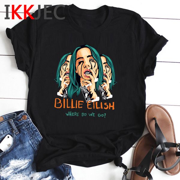 

billie eilish no time to die graphic t-shirt men aesthetic bad guy tshirt funny cartoon fashion t shirt hip hop tees male, White;black