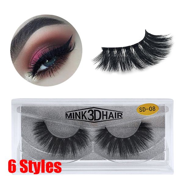 

1 pair 3d mink eyelashes thick cross long lashes luxury handmade mink lashes medium volume wispy upper false eyelashes