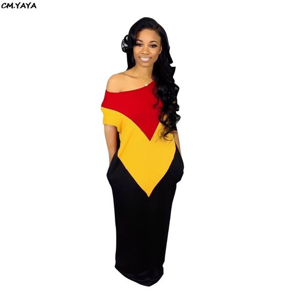 

женщины новый с плеча сращивание короткий рукав тонкий свободные макси платье активная одежда повседневная длинные модные платья vestidos 3, Black;gray