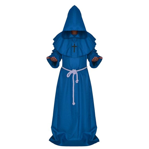 

мужчины дизайнерские костюмы хэллоуин костюмы средневековые монахи одеяния священники христианские церкви одежда мужская priest костюм новое, Black;red