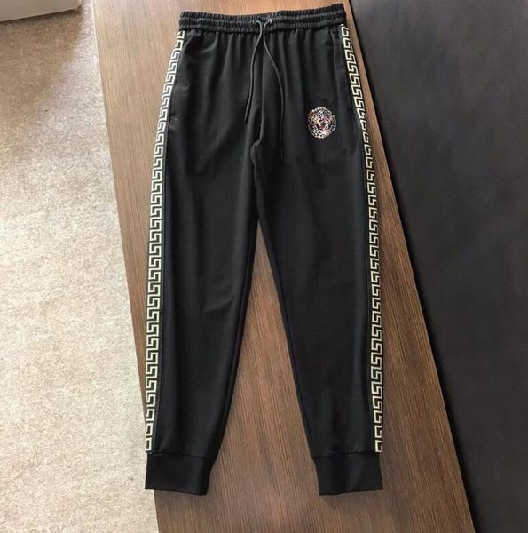 

mens versace мужская дизайнерская международная версия последние мужские тонкие брюки модные брюки высокого класса горячие сверлящие сращива, Black