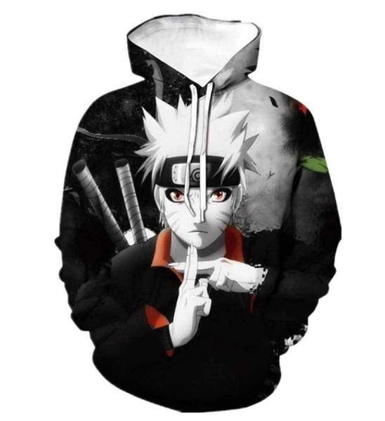 

новая мода аниме наруто саске какаши 3d printing толстовка tracksuit unisex толстовки мужчины женщины мода капюшоном одежда a644, Black