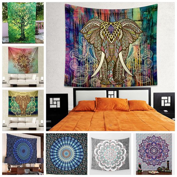 150 130cm Indian Bohemian Mandala Tapestry Wall Hanging Beach