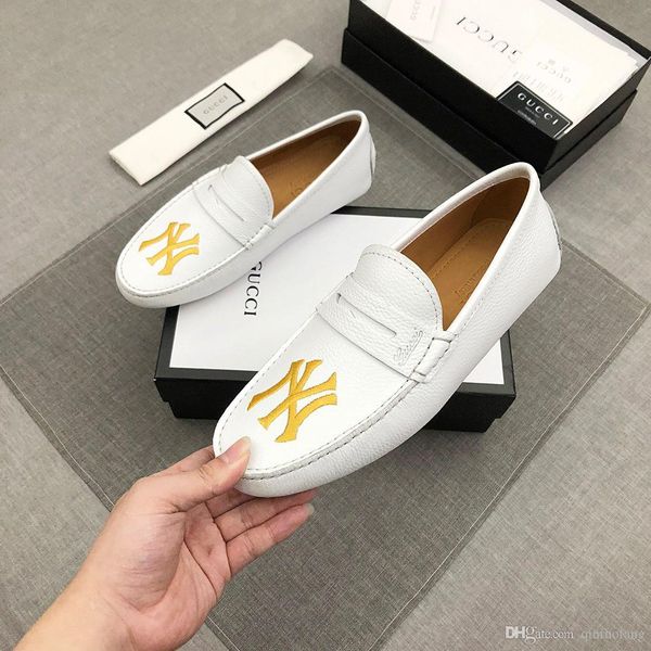 

newst big size 38-45men loafers comfortable men's flats luxury brands leather mens shoes summer breathable driving shoes, Black