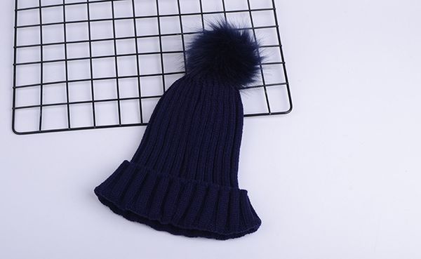 

fashion luxury designer winter brand men beanie bonnet women casual knitting hip hop gorros pom-pom skull caps hair ball outdoor, Blue;gray