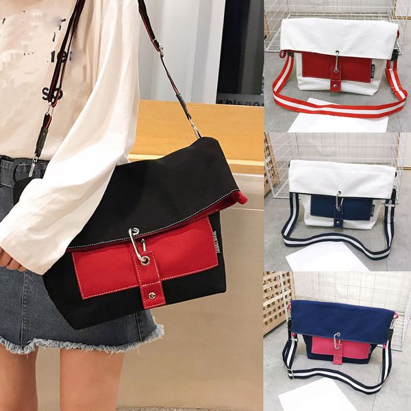 

35#fashion ladies canvas color bags for women matching large-capacity shoulder bag messenger bag dames tassen