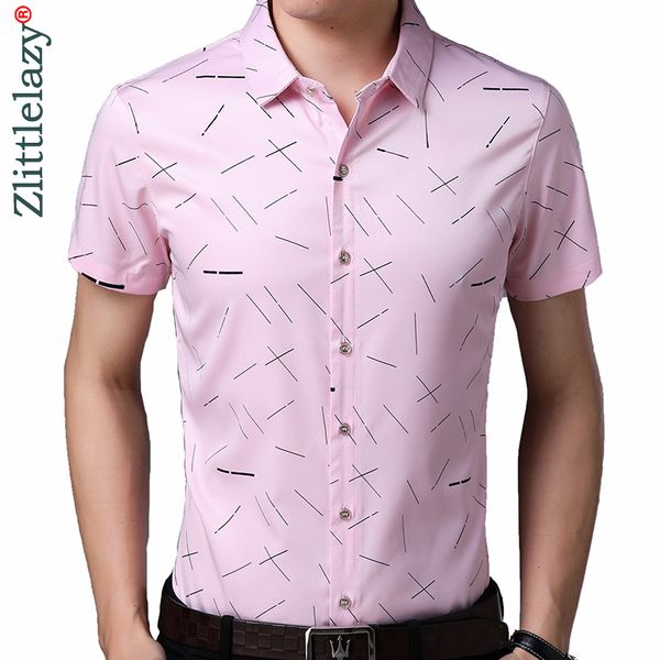 

2020 brand short sleeve men social shirt summer streetwear casual striped shirts dress mens regular fit clothes fashions 0017, White;black