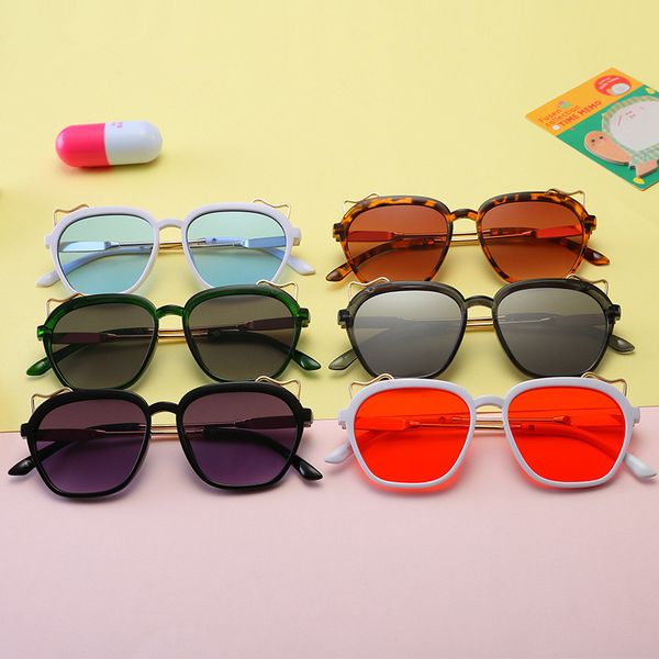 

2019 brand kids sunglasses steampunk child black sun glasses anti-uv baby sun-shading eyeglasses girl boy sunglasses, Blue