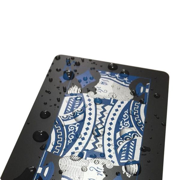 

водонепроницаемый черный playing cards пластиковые карты покер коллекция deck ценный творческий прохладный мост карточные игры в техасский х, Black;blue