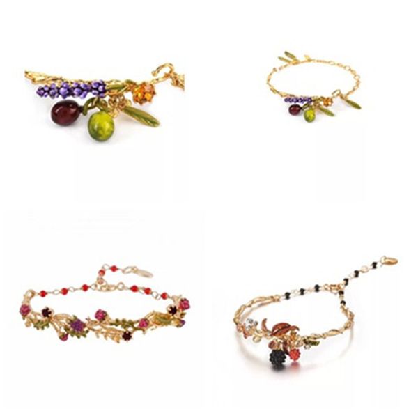 

2019 handmade fashion designer amybaby womens enamel glaze flower bracelet luxury jewelry for party, Golden;silver