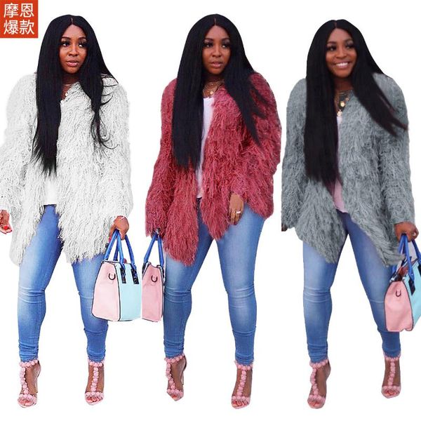 

hairy cardigan jacket burst sweater knitted autumn and winter fashion elegant casual women's wear on knitted pullovers, Tan;black