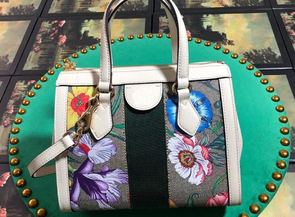 

realfine888 5a 547551 24cm ophidias small totes bags real leather flora canvas suede with dust bag dhl ing